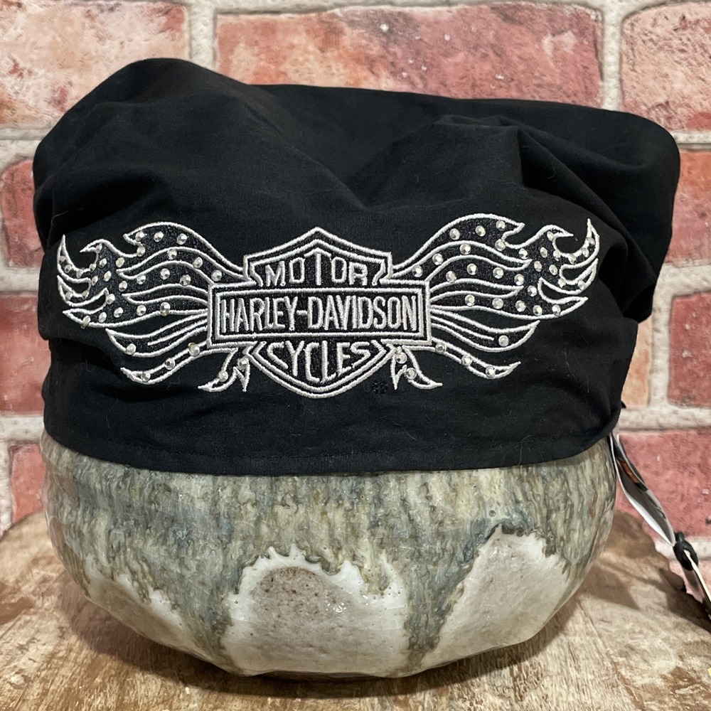 NWT Harley-Davidson Women's Studded Winged Bar & Shield Headwrap One Size Black